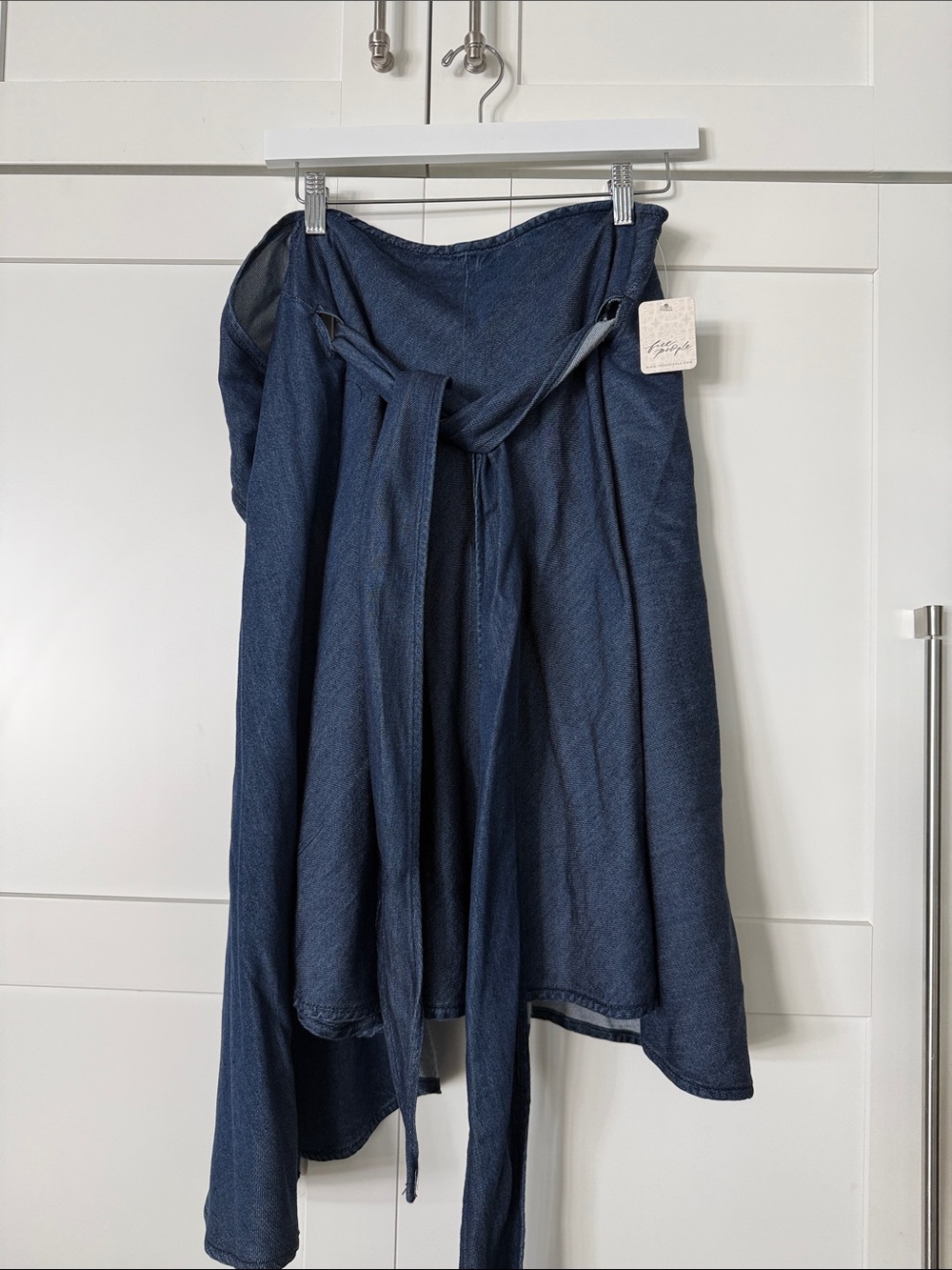 We The Free Wrap Jean Skirt with Self Tie